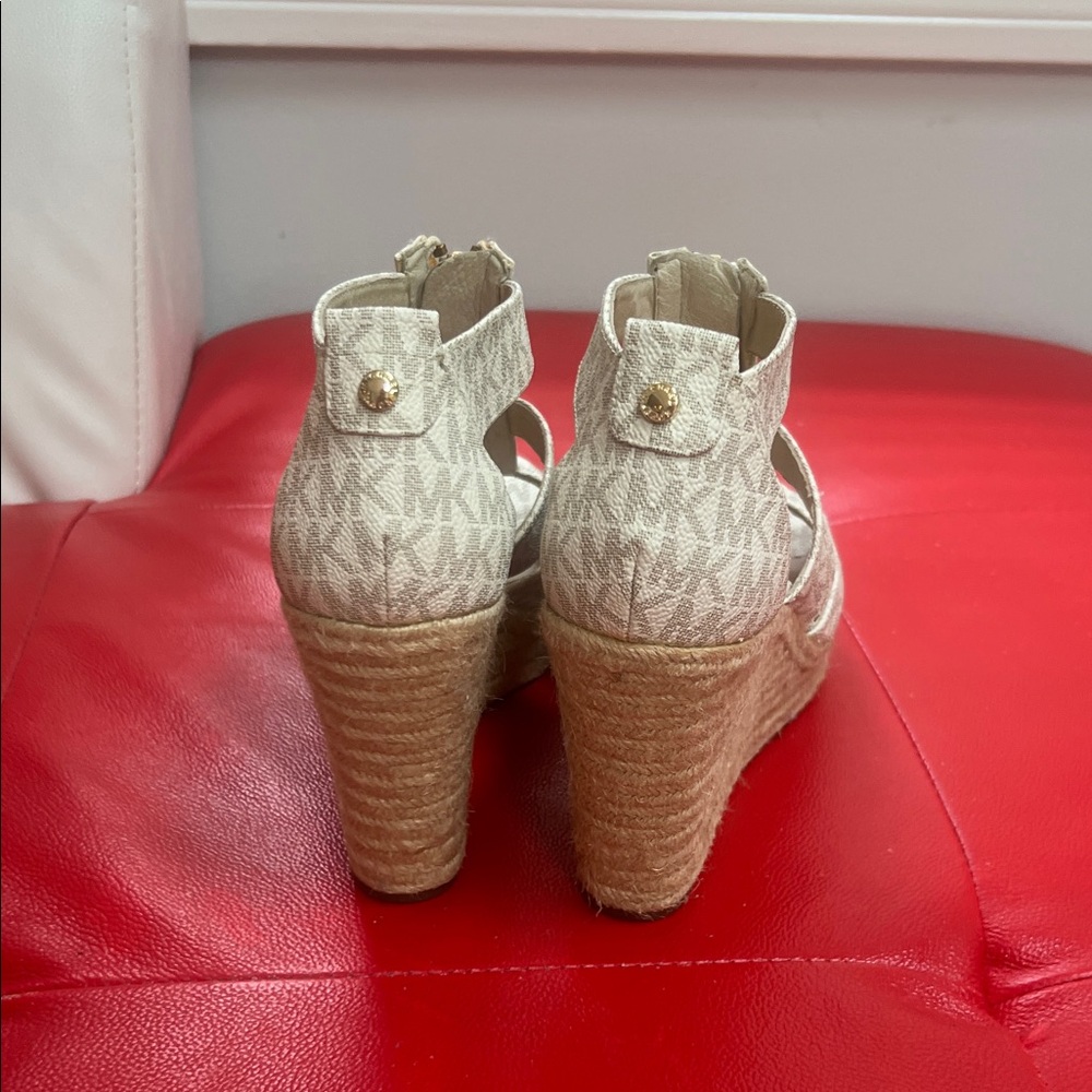 Michael Kors Beige Espadrille Wedges - Picture 3 of 4